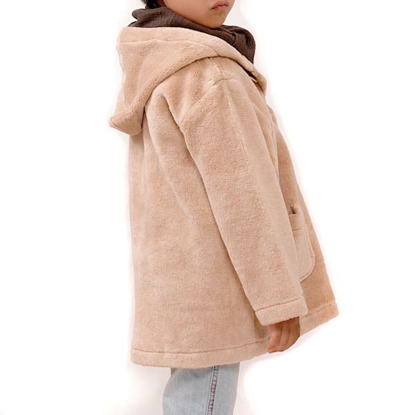 オーガニックコットン ベビーフード付きファーコート