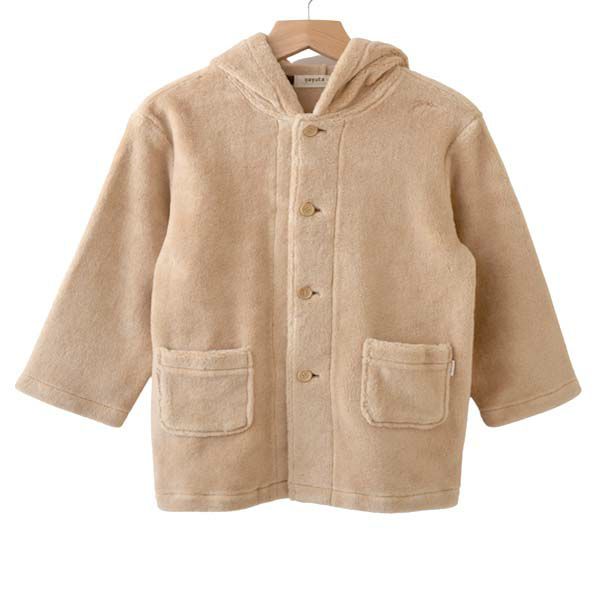 オーガニックコットン ベビーフード付きファーコート