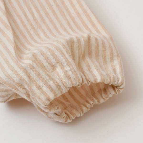 オーガニックコットン キッズ長袖スモック ブラウン×ナチュラル