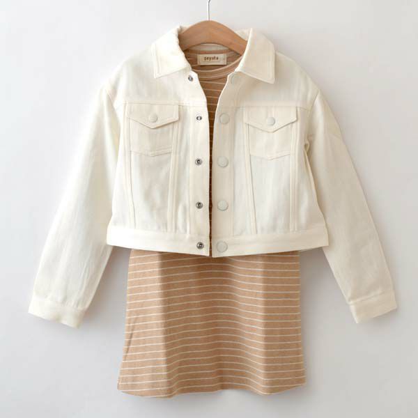 オーガニックコットン キッズ長袖ワンピース