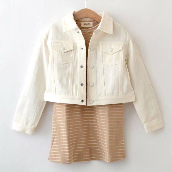 オーガニックコットン キッズ長袖ワンピース