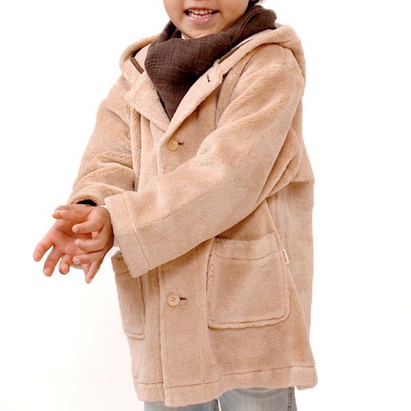 オーガニックコットン キッズフード付きファーコート