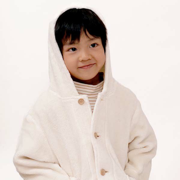 オーガニックコットン キッズフード付きファーコート