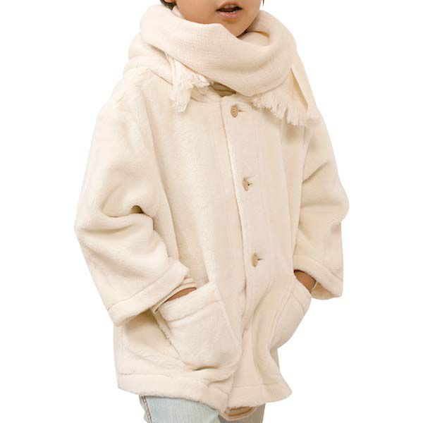 オーガニックコットン キッズフード付きファーコート