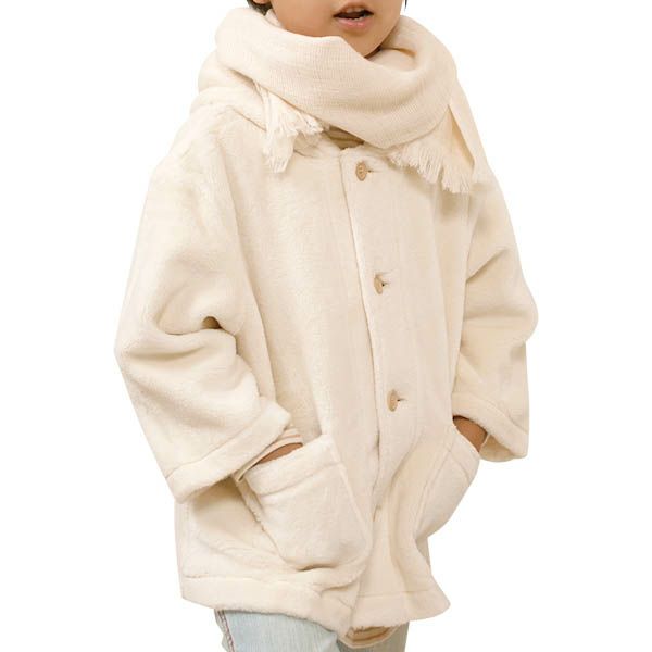 オーガニックコットン キッズフード付きファーコート