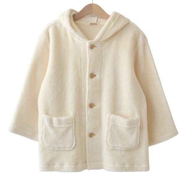 オーガニックコットン キッズフード付きファーコート