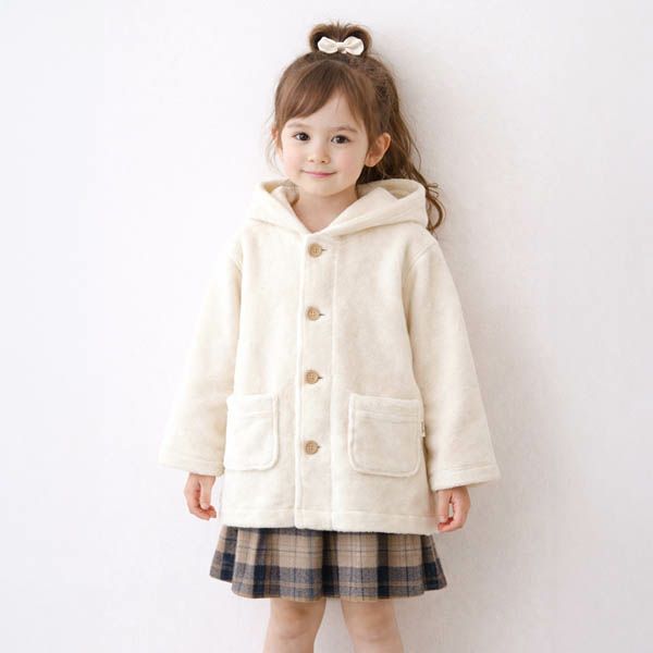 オーガニックコットン キッズフード付きファーコート