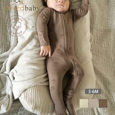 オーガニックコットン ベビー足つきカバーオール Acorn
