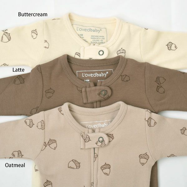 オーガニックコットン ベビー足つきカバーオール Acorn