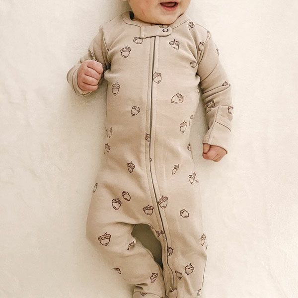 オーガニックコットン ベビー足つきカバーオール Acorn