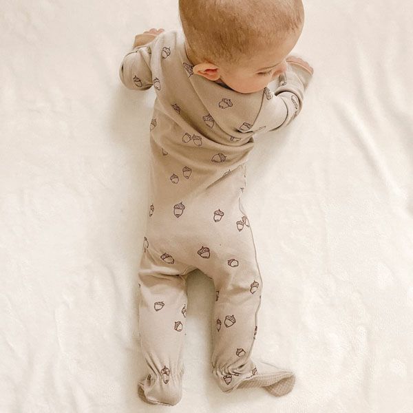 オーガニックコットン ベビー足つきカバーオール Acorn