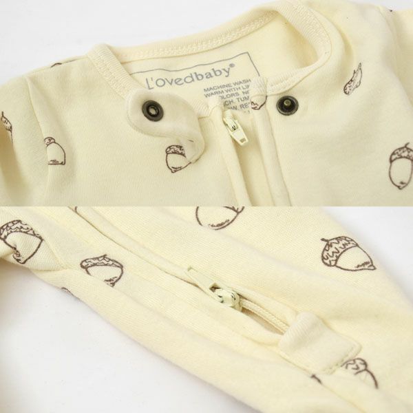 オーガニックコットン ベビー足つきカバーオール Acorn