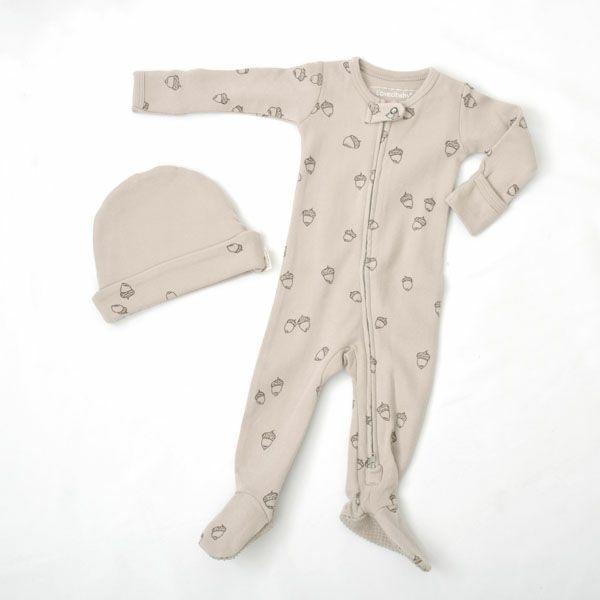 オーガニックコットン ベビー足つきカバーオール Acorn