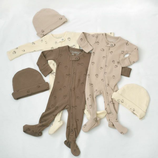 オーガニックコットン ベビー足つきカバーオール Acorn