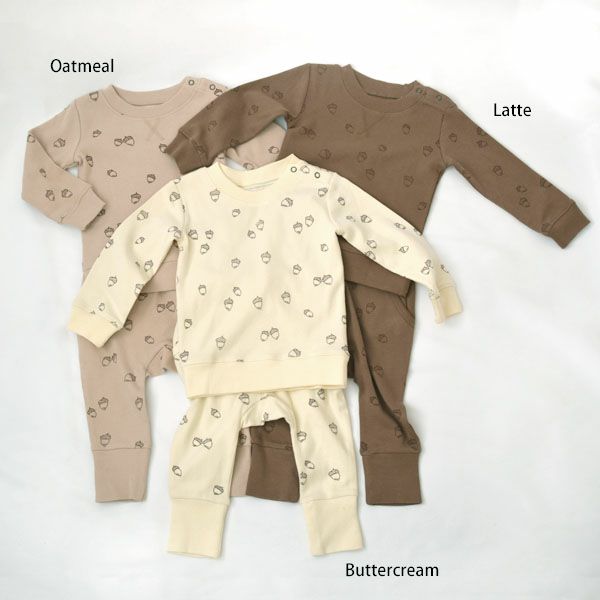 オーガニックコットン ベビースウェットシャツ＆ジョガーセットAcorn（長袖）