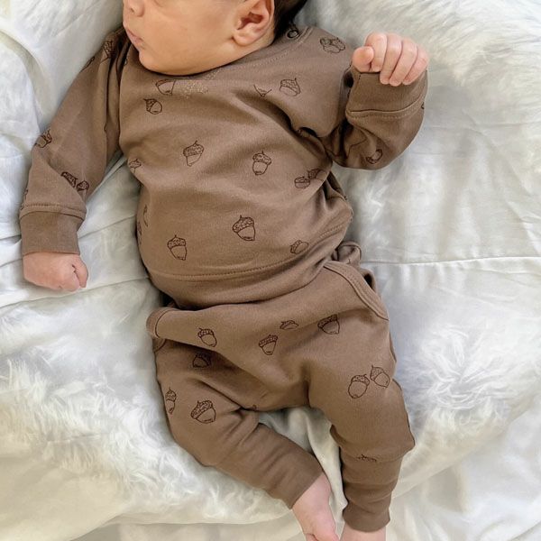 オーガニックコットン ベビースウェットシャツ＆ジョガーセットAcorn（長袖）