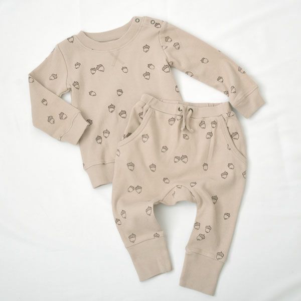 オーガニックコットン ベビースウェットシャツ＆ジョガーセットAcorn（長袖）