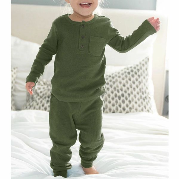 オーガニックコットン キッズサーマルラウンジセット（長袖）