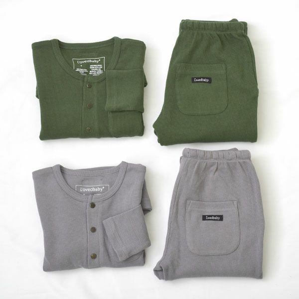 オーガニックコットン キッズサーマルラウンジセット（長袖）