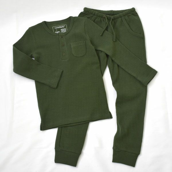 オーガニックコットン キッズサーマルラウンジセット（長袖）