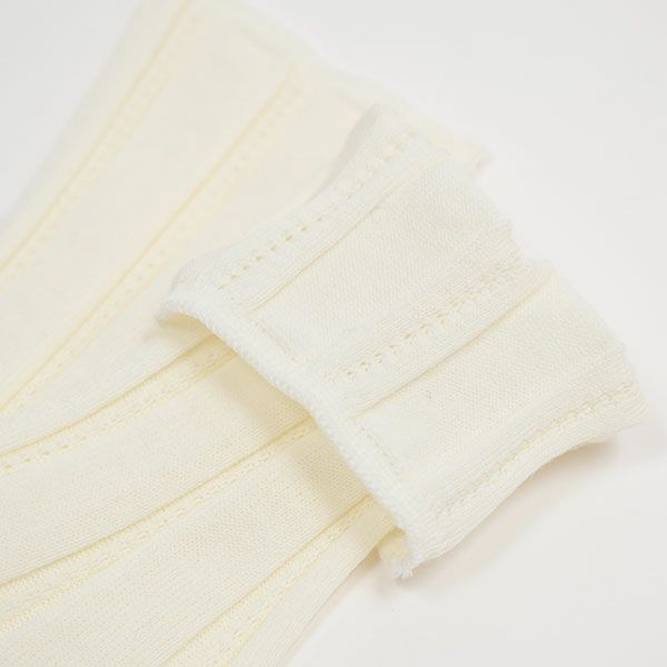 オーガニックコットン タックリブソックス ホワイト 22-24