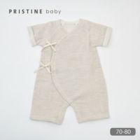 オーガニックコットン&リネン ベビーダブルガーゼコンビ肌着 グレー 70-80