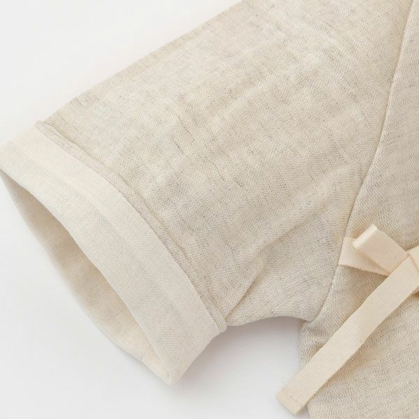 オーガニックコットン&リネン ベビーダブルガーゼコンビ肌着 グレー 70-80