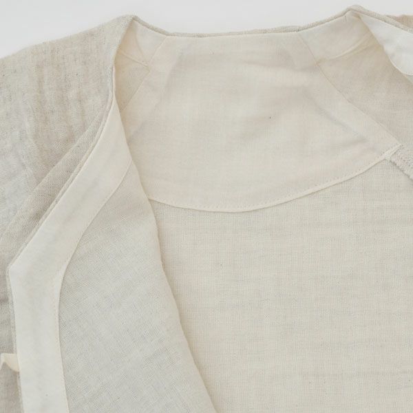 オーガニックコットン&リネン ベビーダブルガーゼコンビ肌着 グレー 70-80