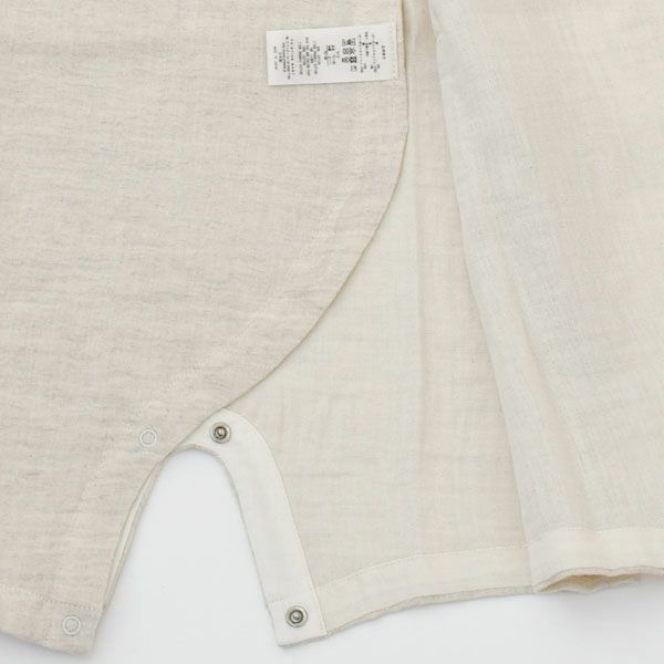 オーガニックコットン&リネン ベビーダブルガーゼコンビ肌着 グレー 70-80