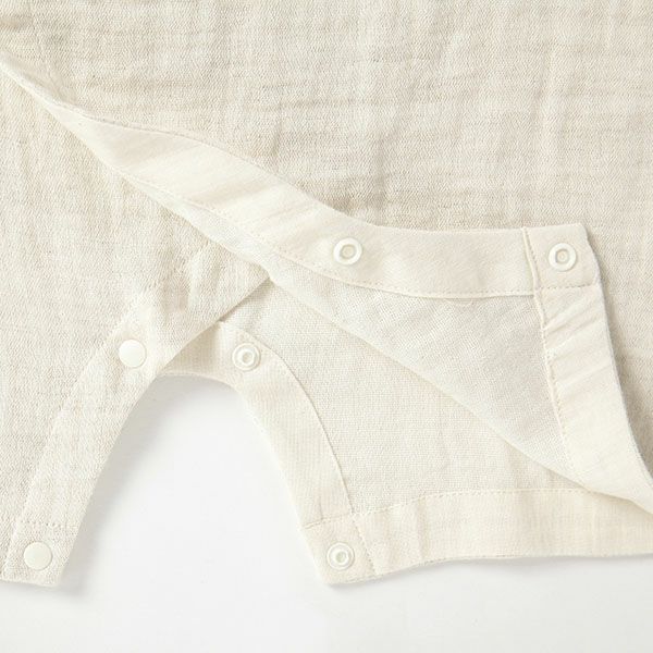 オーガニックコットン&リネン ベビーダブルガーゼコンビ肌着 グレー 70-80