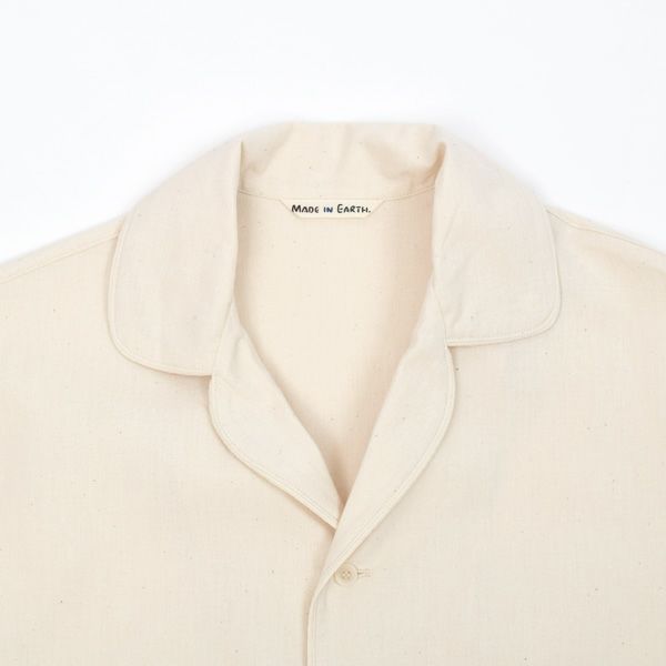 オーガニックコットン オープンカラーブラッシュドパジャマ