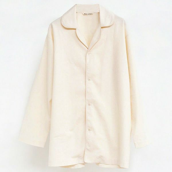 オーガニックコットン オープンカラーブラッシュドパジャマ