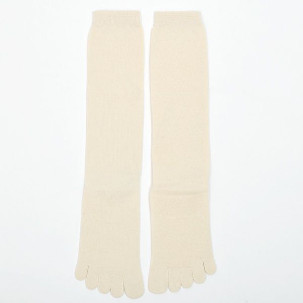 オーガニックコットン綿100%5本指ハイソックス