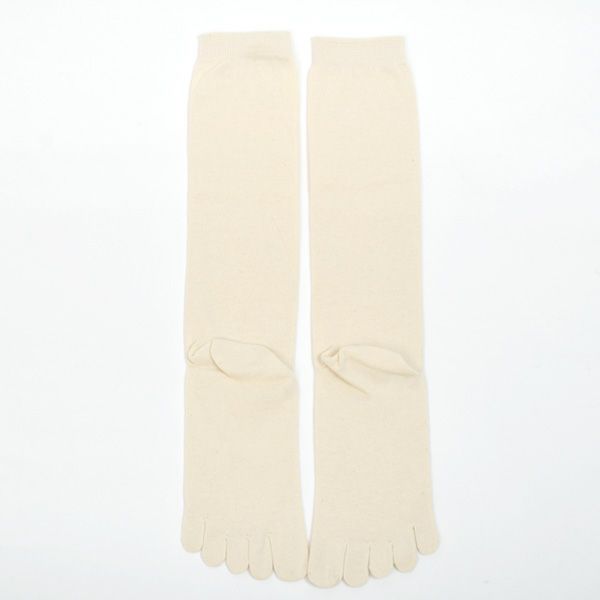 オーガニックコットン綿100%5本指ハイソックス