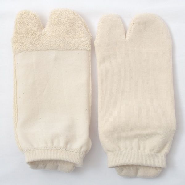 オーガニックコットン タビ型パイルアンクル丈ソックス