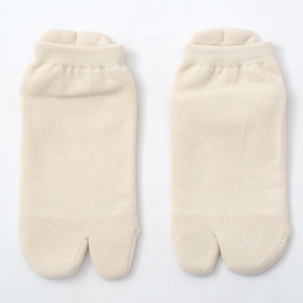 オーガニックコットン タビ型パイルアンクル丈ソックス