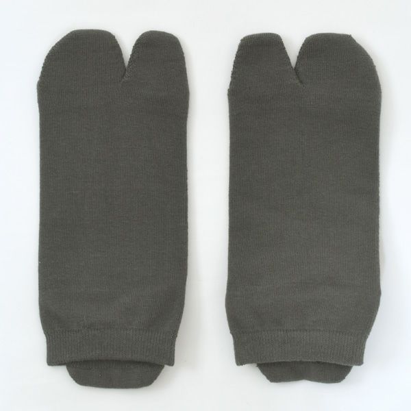 オーガニックコットン五倍子タビ型パイルアンクル丈ソックス