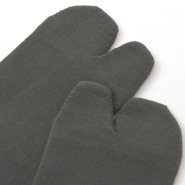 オーガニックコットン五倍子タビ型パイルアンクル丈ソックス