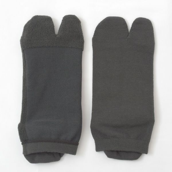 オーガニックコットン五倍子タビ型パイルアンクル丈ソックス