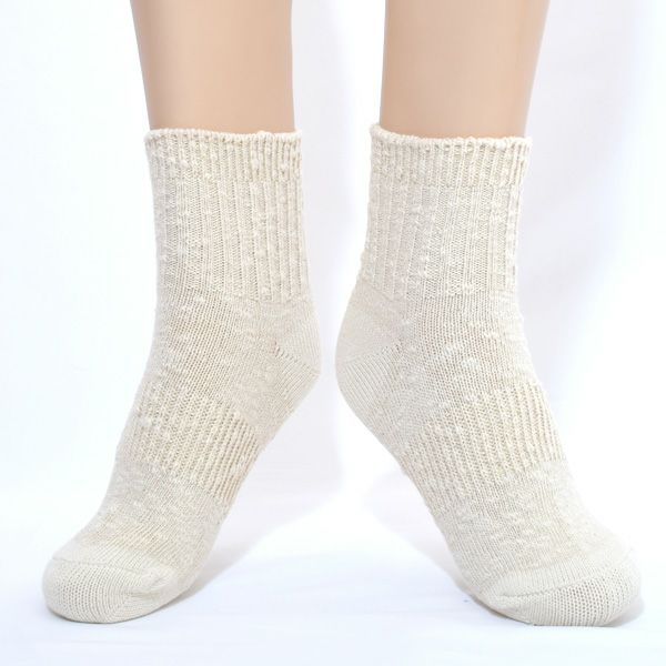 オーガニックコットン スラブリブアンクルソックス
