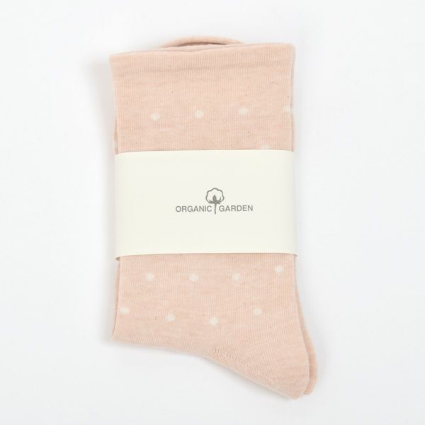 オーガニックコットン ゴムなしドットソックス