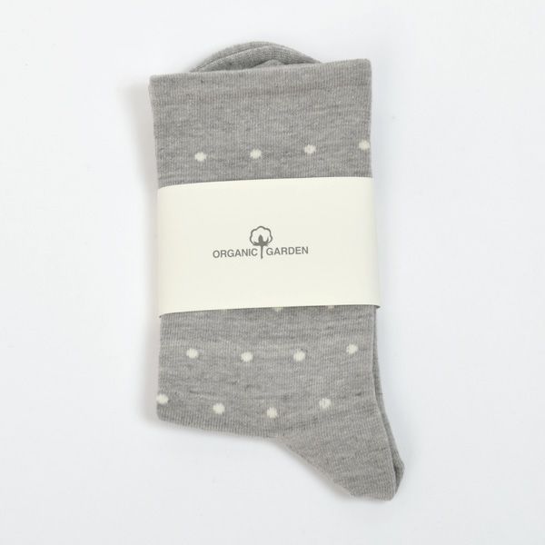 オーガニックコットン ゴムなしドットソックス