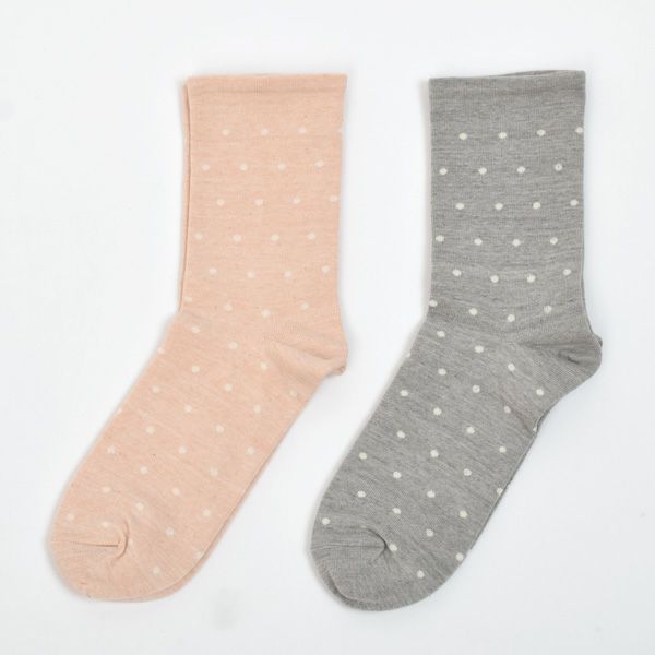 オーガニックコットン ゴムなしドットソックス