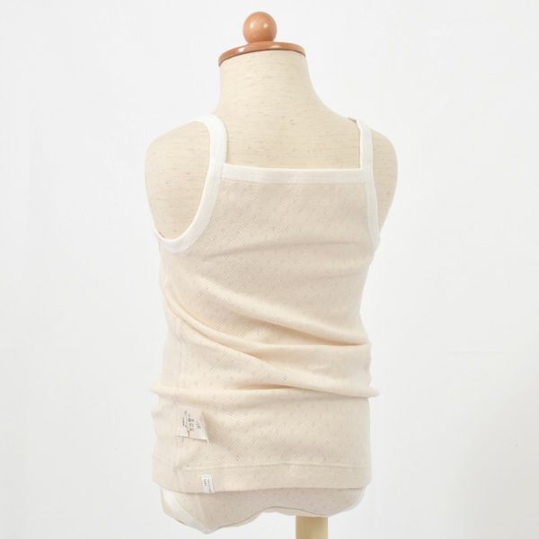 オーガニックコットン ベビー フラワーメッシュキャミ＆ショーツ