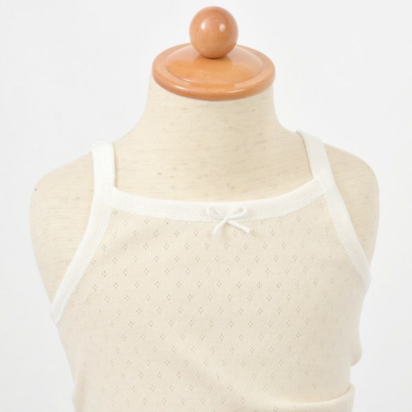 オーガニックコットン ベビー フラワーメッシュキャミ＆ショーツ