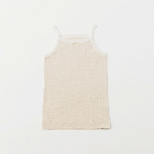 オーガニックコットン ベビー フラワーメッシュキャミ＆ショーツ