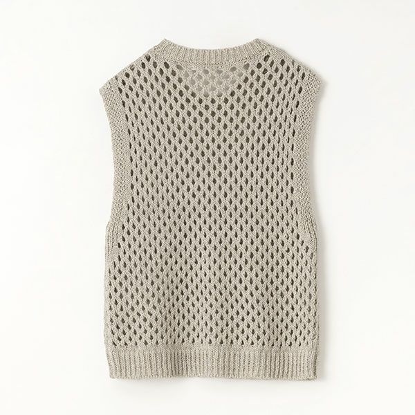 オーガニックコットン＆ヤクリネン メッシュ編みベスト