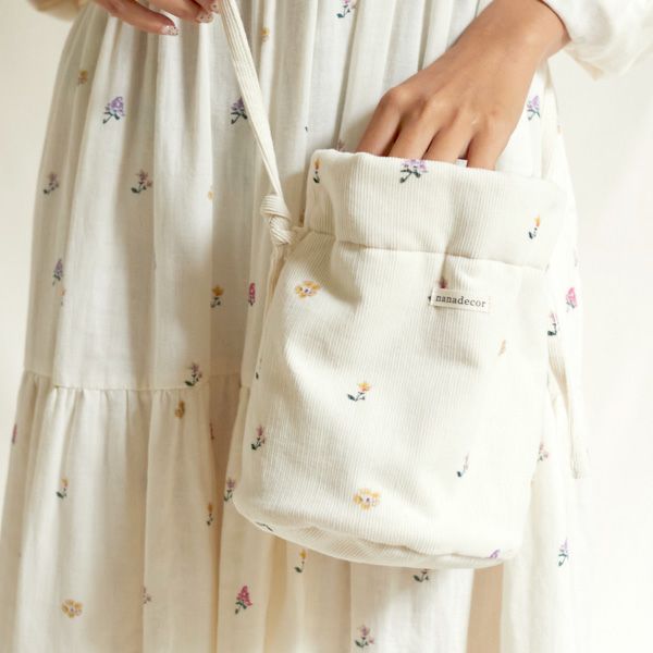 オーガニックコットン イングリッシュガーデン巾着バック