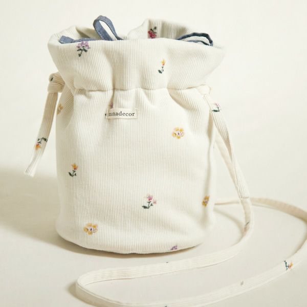 オーガニックコットン イングリッシュガーデン巾着バック