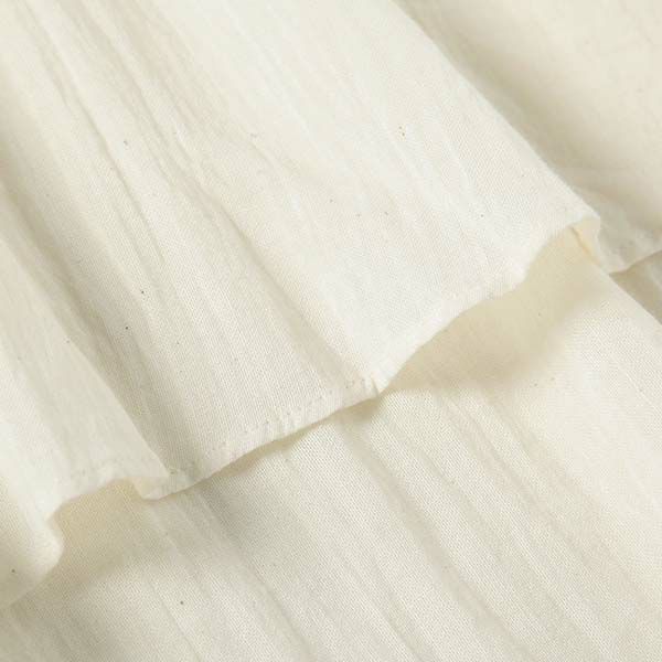 オーガニックコットン ガーゼギャザーパジャマ(長袖) ナチュラル M